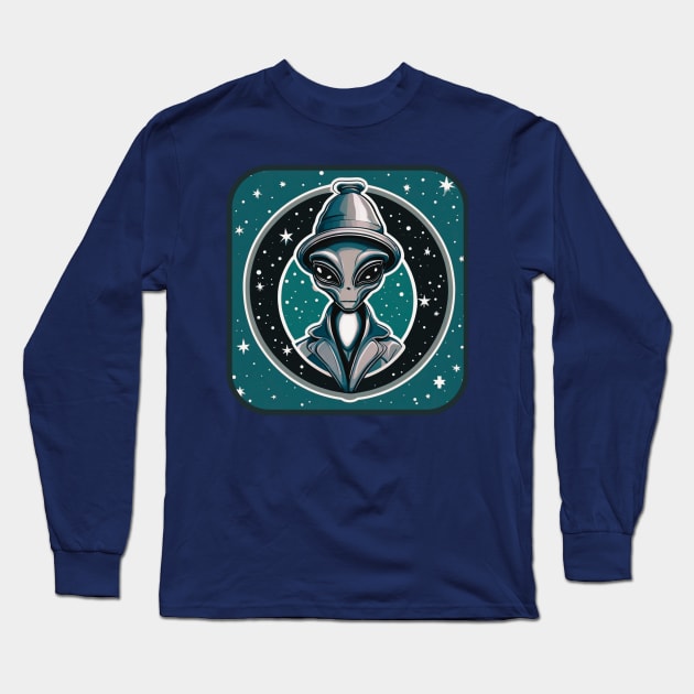 WELL-DRESSED ALIEN AMONG THE STARS Long Sleeve T-Shirt by Gone Retrograde